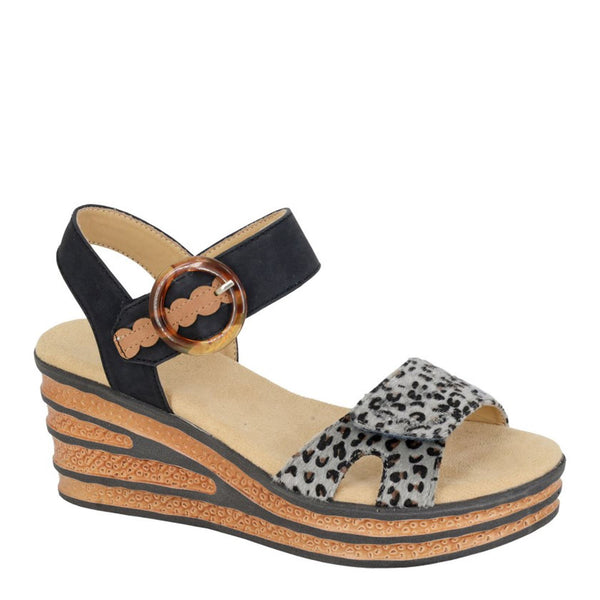 Cipriata Danta Touch Fastening Halter Back Wedge Sandals