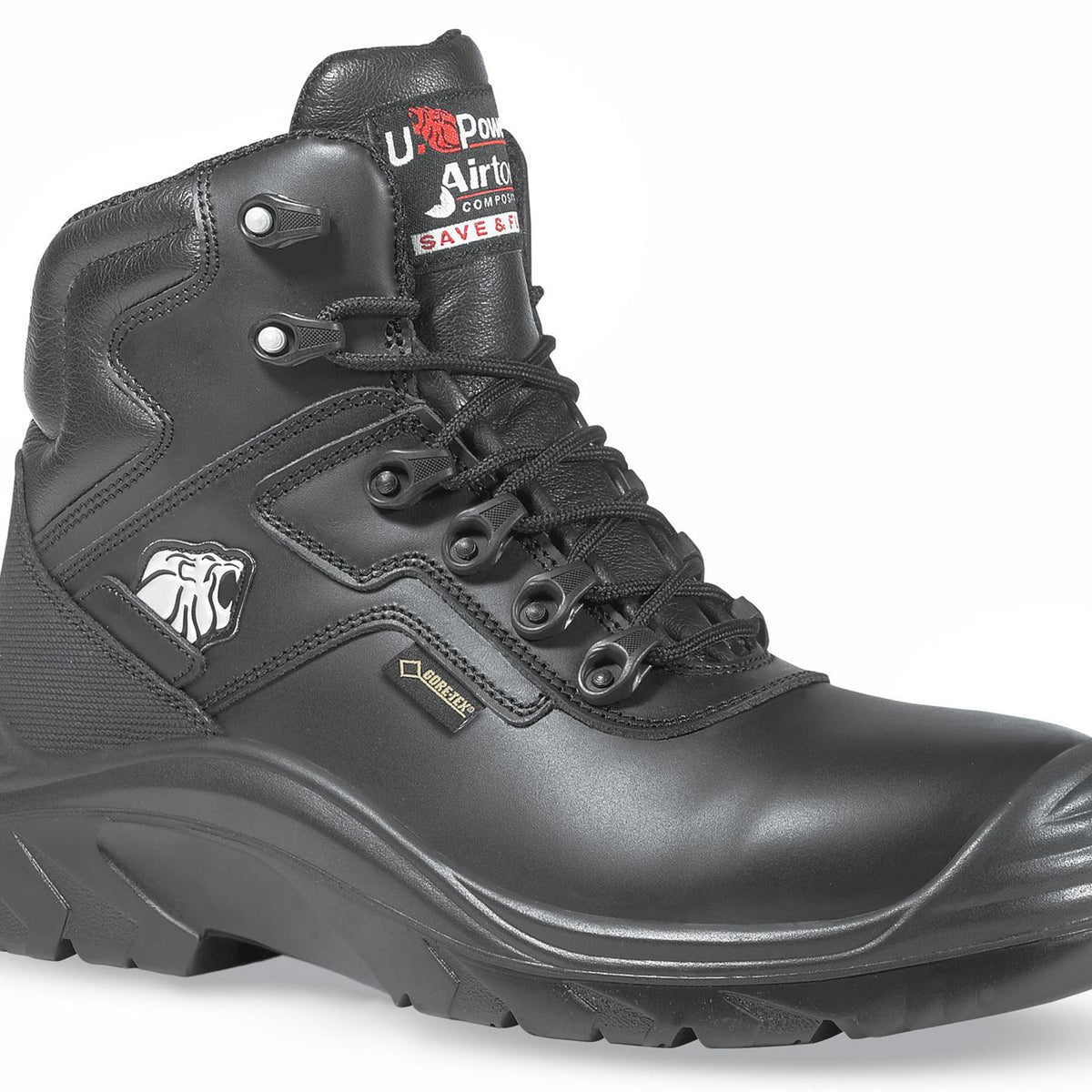 U-Power Drop Gore-Tex Metal Free Black Leather Mens Safety Toecap Work Boots