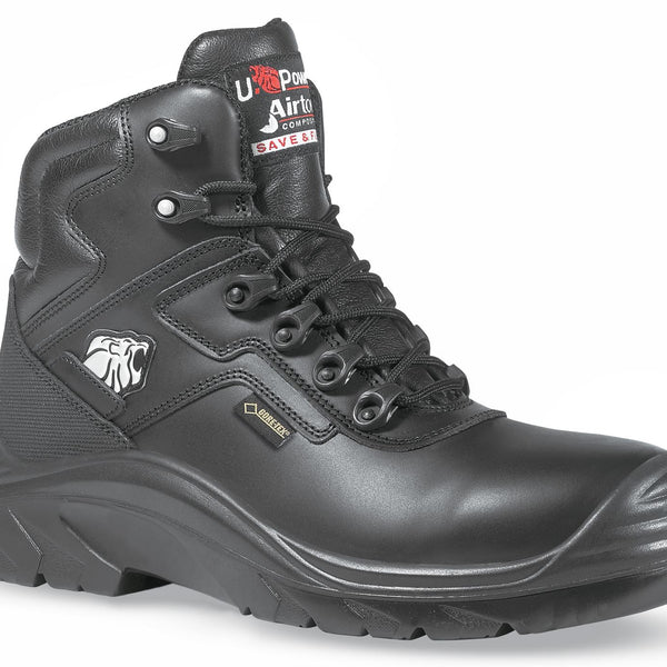 U-Power Drop Gore-Tex Metal Free Black Leather Mens Safety Toecap Work Boots