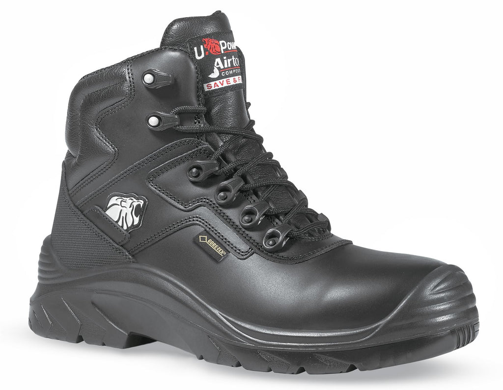 U-Power Drop Gore-Tex Metal Free Black Leather Mens Safety Toecap Work Boots