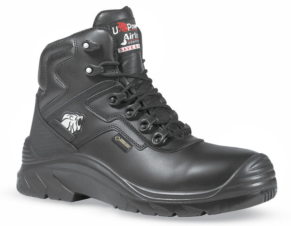 U-Power Drop Gore-Tex Metal Free Black Leather Mens Safety Toecap Work Boots