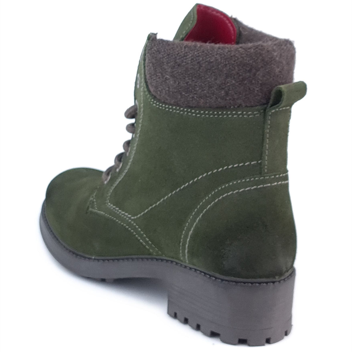 Frank James Warwick Suede Leather Womens Lace Up Block Heel Ankle Boots