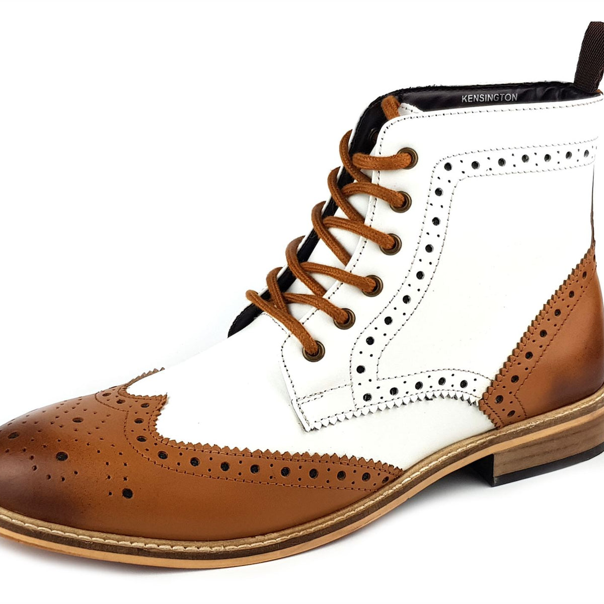 Frank James Kensington Mens Lace Brogue Leather Boots