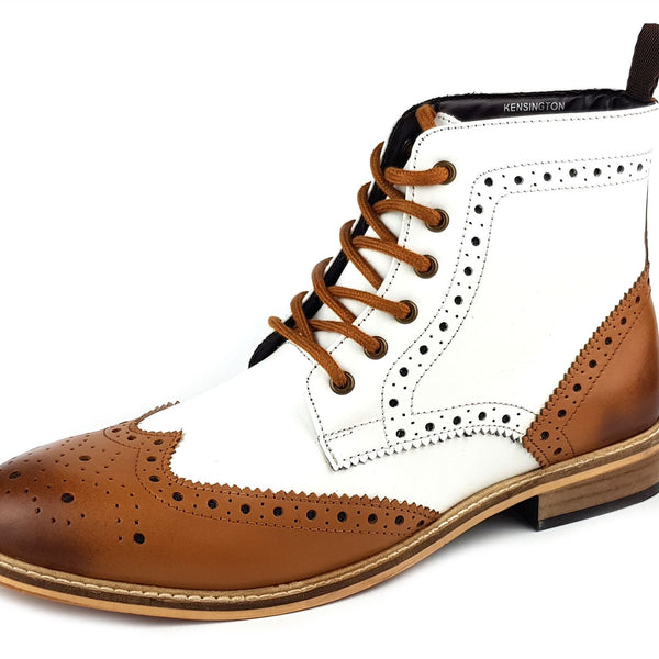 Frank James Kensington Mens Lace Brogue Leather Boots