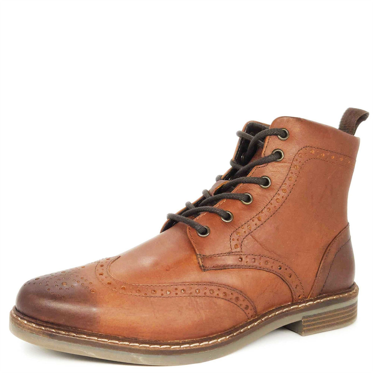 Red Tape Crick Dixon Leather Brogue Lace Up Mens Casual Boots