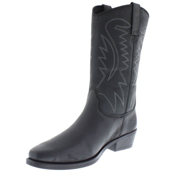 Wrangler Tex Hi Mens Leather Pull on Pointed Cowboy Western Boots