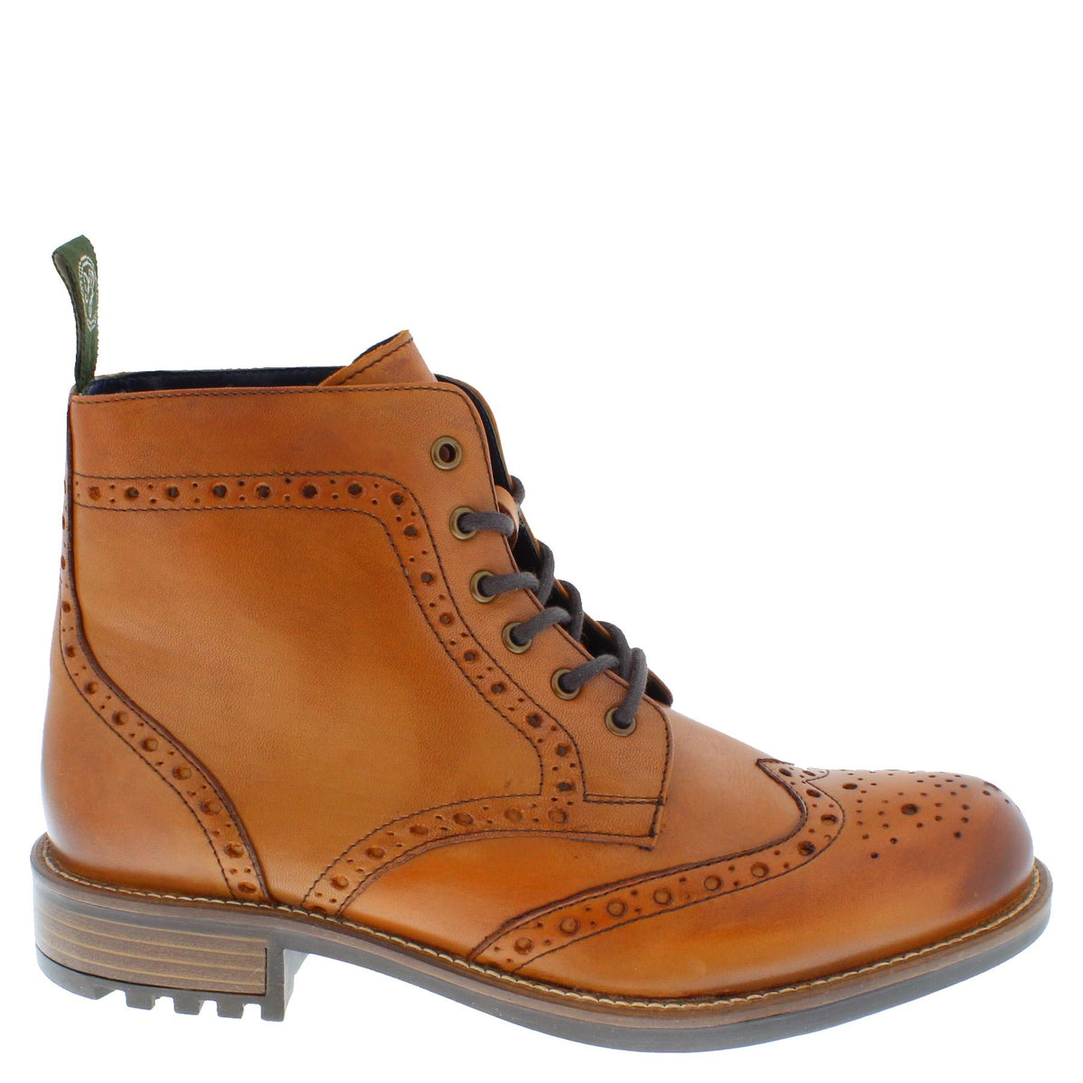 Frank James Camden High Quality Cleated Real Leather Lace Up Brogue Mens Boots