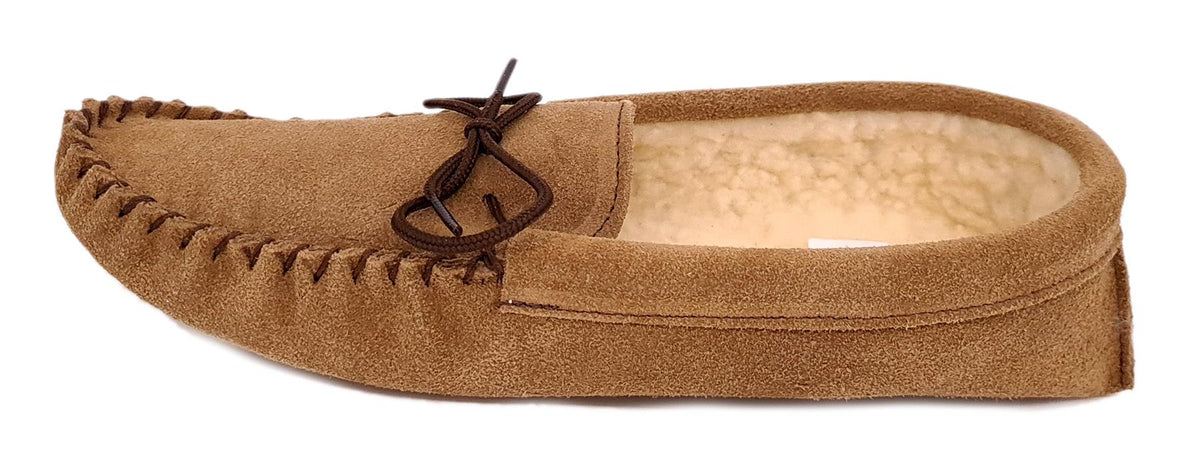 Coopers Suede Fleece Lined Soft Sole Mens Moccasin Slippers Made In England