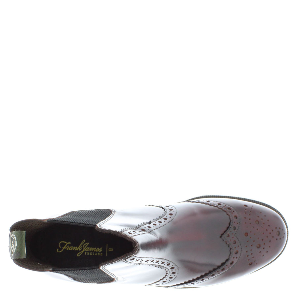 Frank James Warkton Leather Pull On Mens Brogue Chelsea Boots