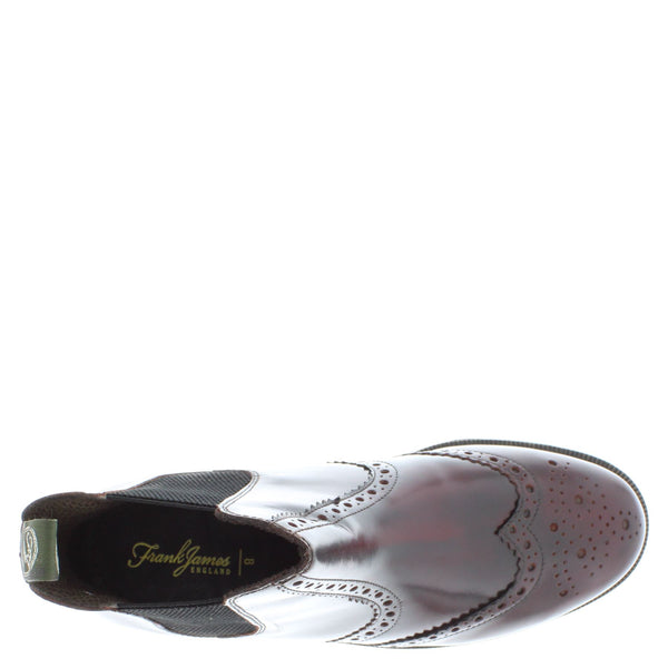 Frank James Warkton Leather Pull On Mens Brogue Chelsea Boots