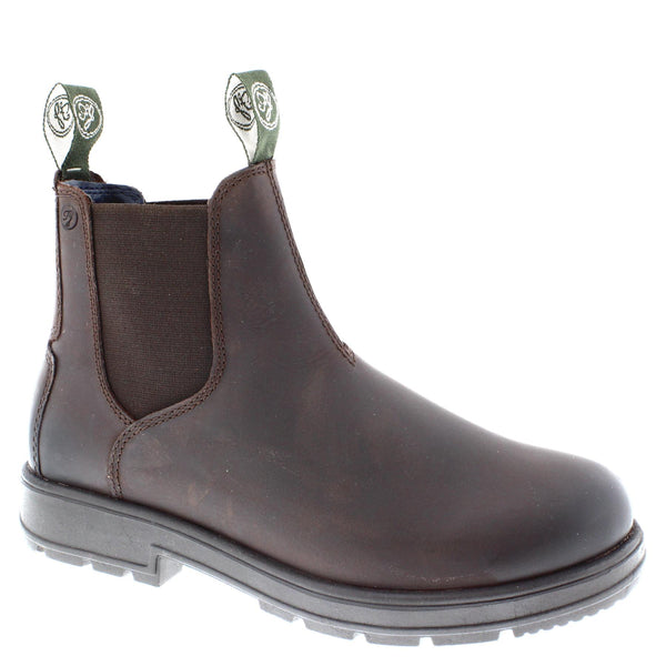 Frank James Braunton Greasy Brown Mens Chelsea Pull On Boots