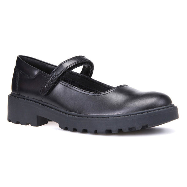 Geox Girls School Black Touch Fastening J Casey G. P Shoes