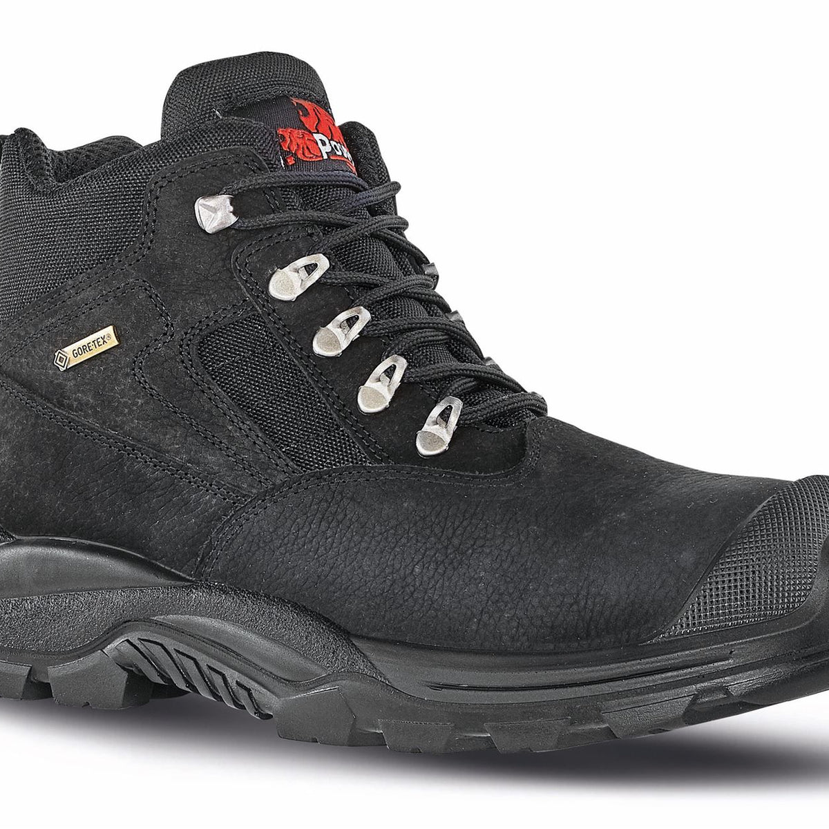 U-Power Dude Black Leather Gore-Tex Waterproof Mens Safety Lace Up Work Boots