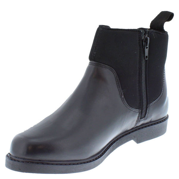 Frank James Epsom Boys Leather Neoprene Zip Up Chelsea Boots