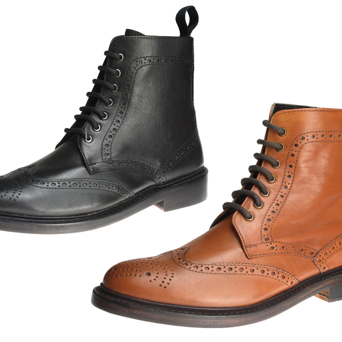 Frank James Benchgrade Moreton Leather Sole Welted Lace Up Brogue Dealer Boots