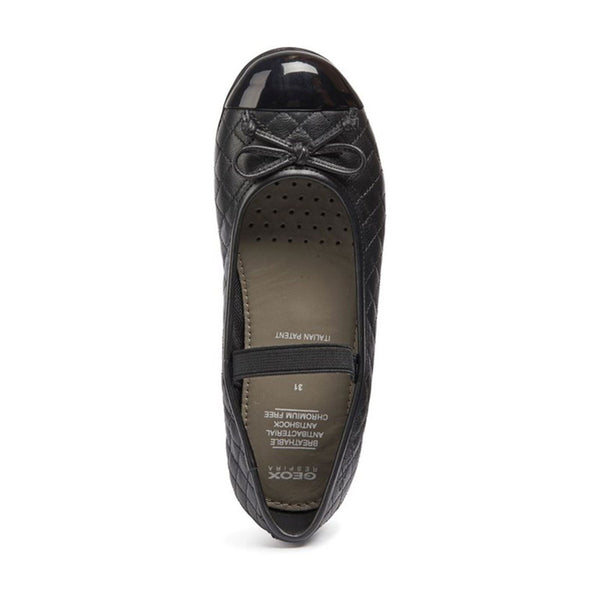 Geox Girls Black Elasticated Plie' Junior School Shoes