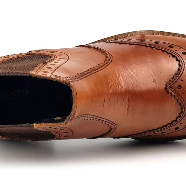 Roamers M980 Mens Brogue Chelsea Dealer Cleated Sole Boots
