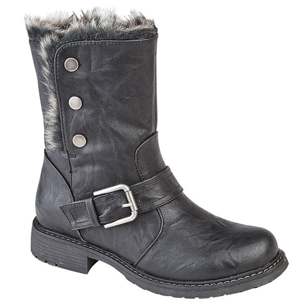 Cipriata Andreana Press Stud Fold Down Biker Style Ankle Boots
