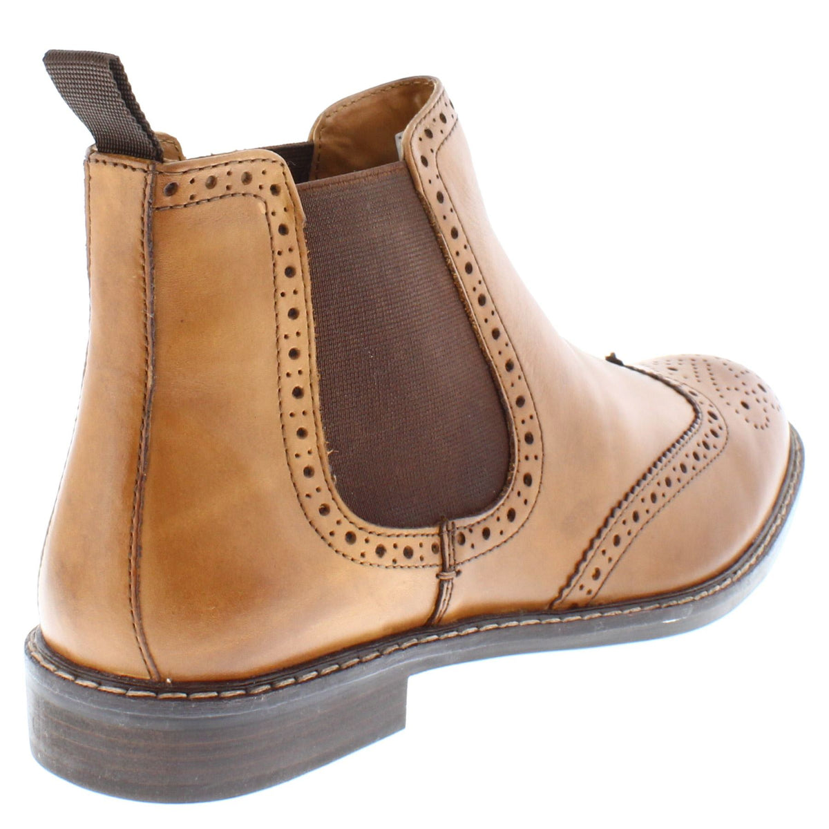 Thomas Crick Downton Brogue Mens Chelsea Pull On Leather