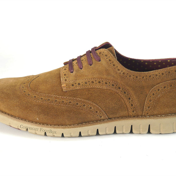 London Brogues Gatz Derby Suede Lightweight Flexible Mens Shoes