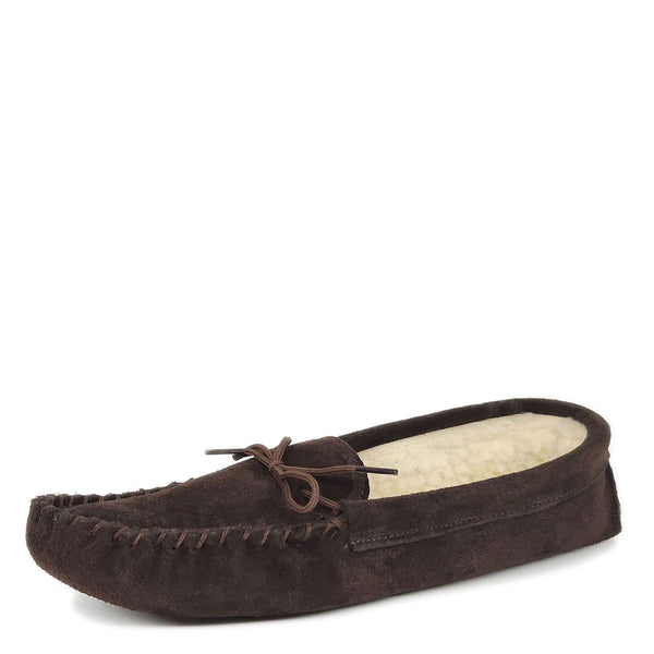 Coopers Suede Fleece Lined Soft Sole Mens Moccasin Slippers Made In England