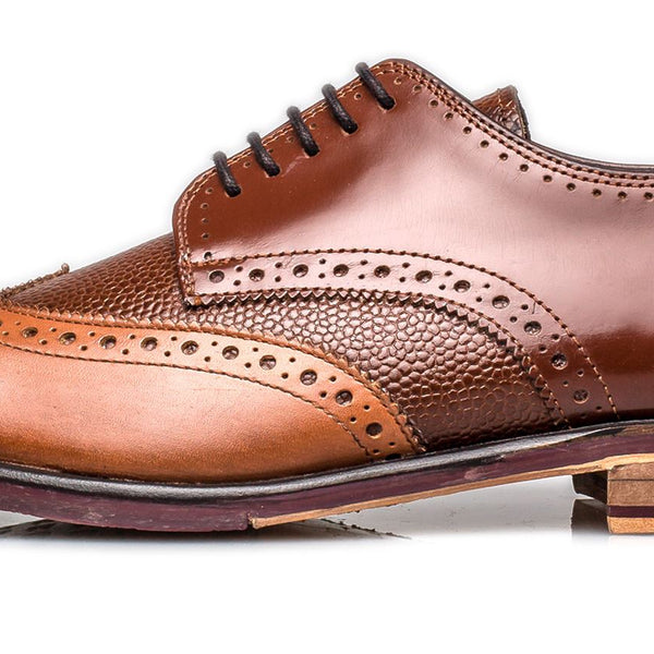 London Brogues Lincoln 5 Eye Mens Leather Sole Derby Shoes