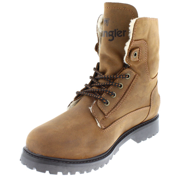 Wrangler Aviator Mens Hi Leg Lace Up Leather Warm Boots