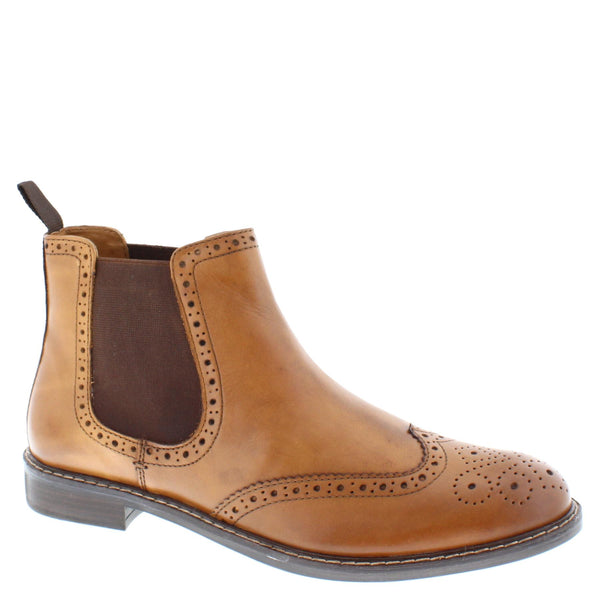 Thomas Crick Downton Brogue Mens Chelsea Pull On Leather
