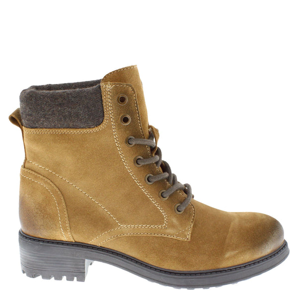 Frank James Warwick Suede Leather Womens Lace Up Block Heel Ankle Boots