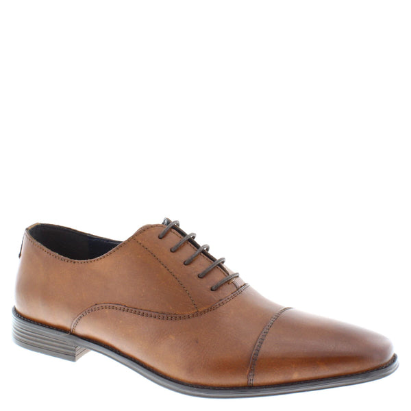 Thomas Crick Men's Leather Lace Up Oxford Cap Shoes