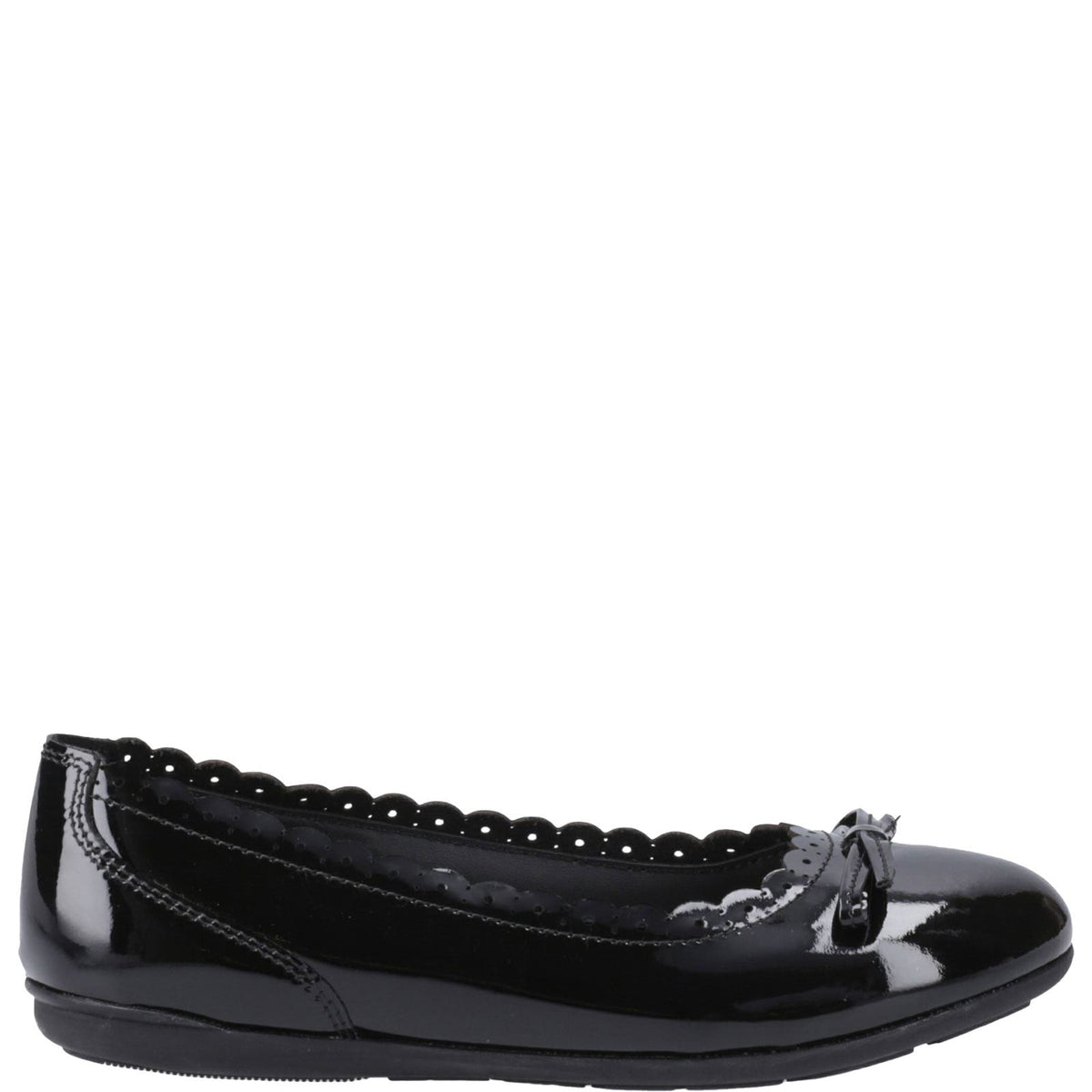 Hush Puppies Lillie Girls' Slip On Ballerina Patent School Shoes
