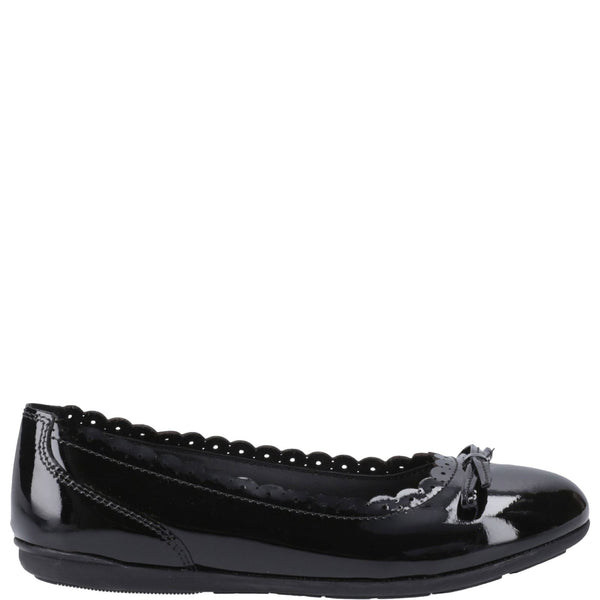 Hush Puppies Lillie Girls' Slip On Ballerina Patent School Shoes