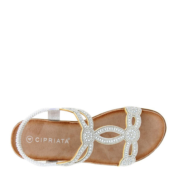 Cipriata Giada Jewelled Elasticated Sling Back Sandals