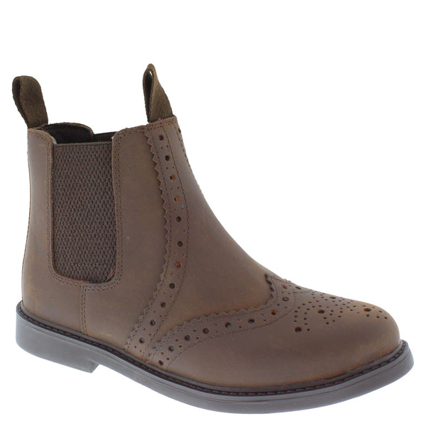 Frank James Cheltenham Boys Girls Brogue Chelsea Leather Jodphur Boots