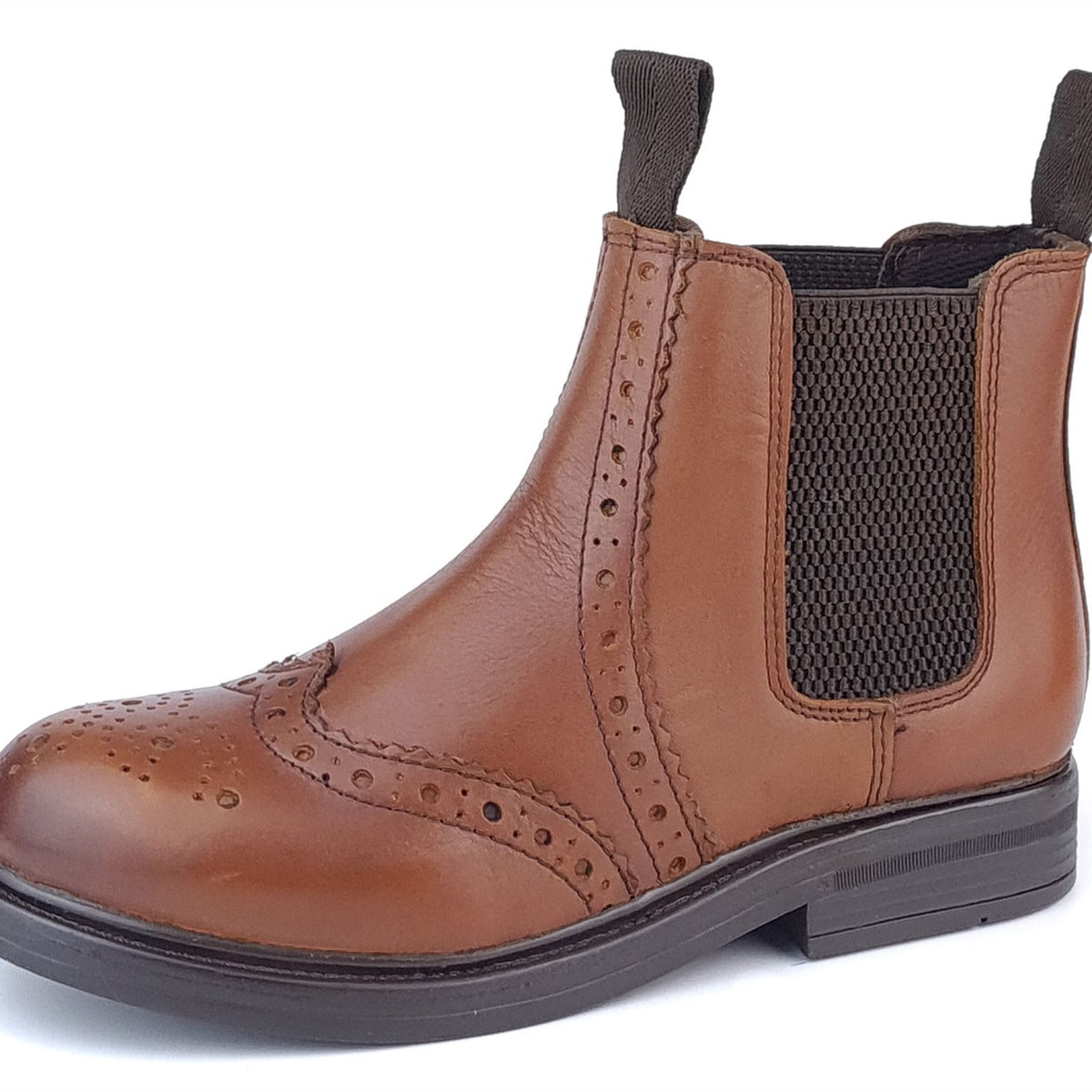 Frank James Wrexham Boys Girls Brogue Chelsea Leather Jodphur Ankle Pull On Boots