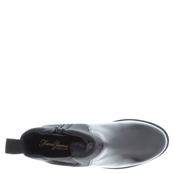 Frank James Epsom Boys Leather Neoprene Zip Up Chelsea Boots