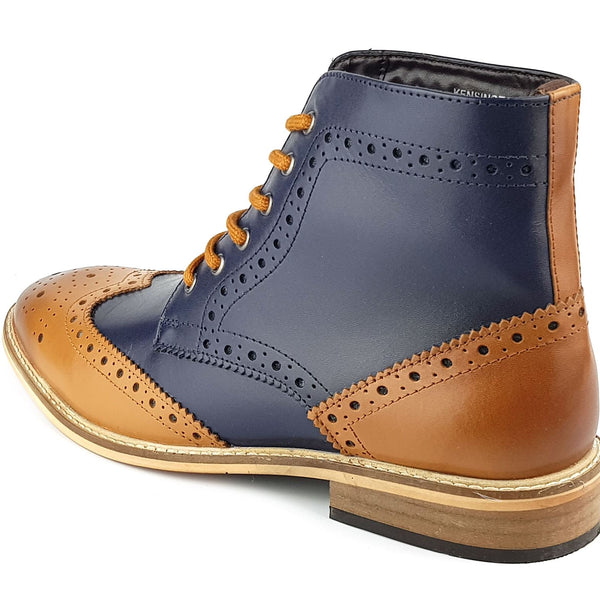 Frank James Kensington Mens Lace Brogue Leather Boots
