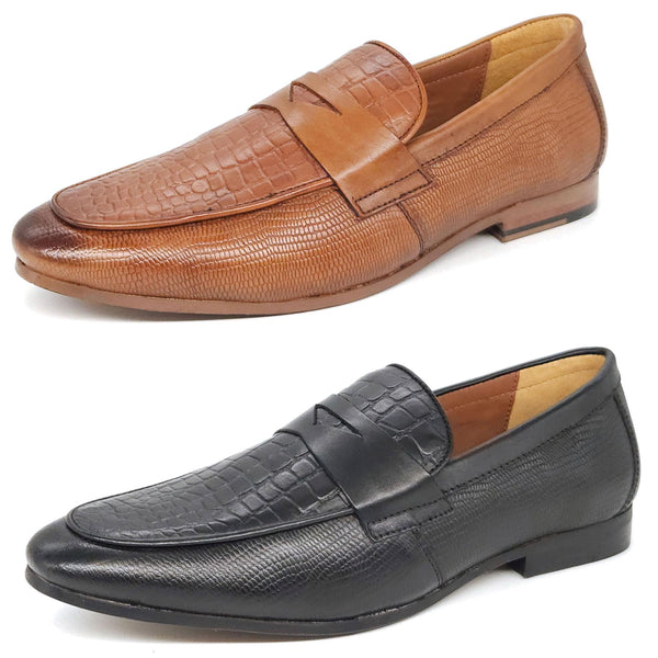 HX London Sutton Textured Penny Loafers