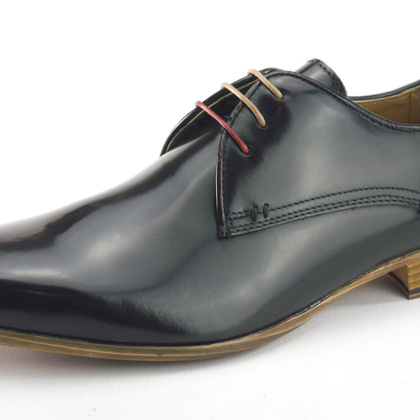 Frank James Shoreditch Mens Leather Hi Shine Lace Up Gibson Formal Shoes