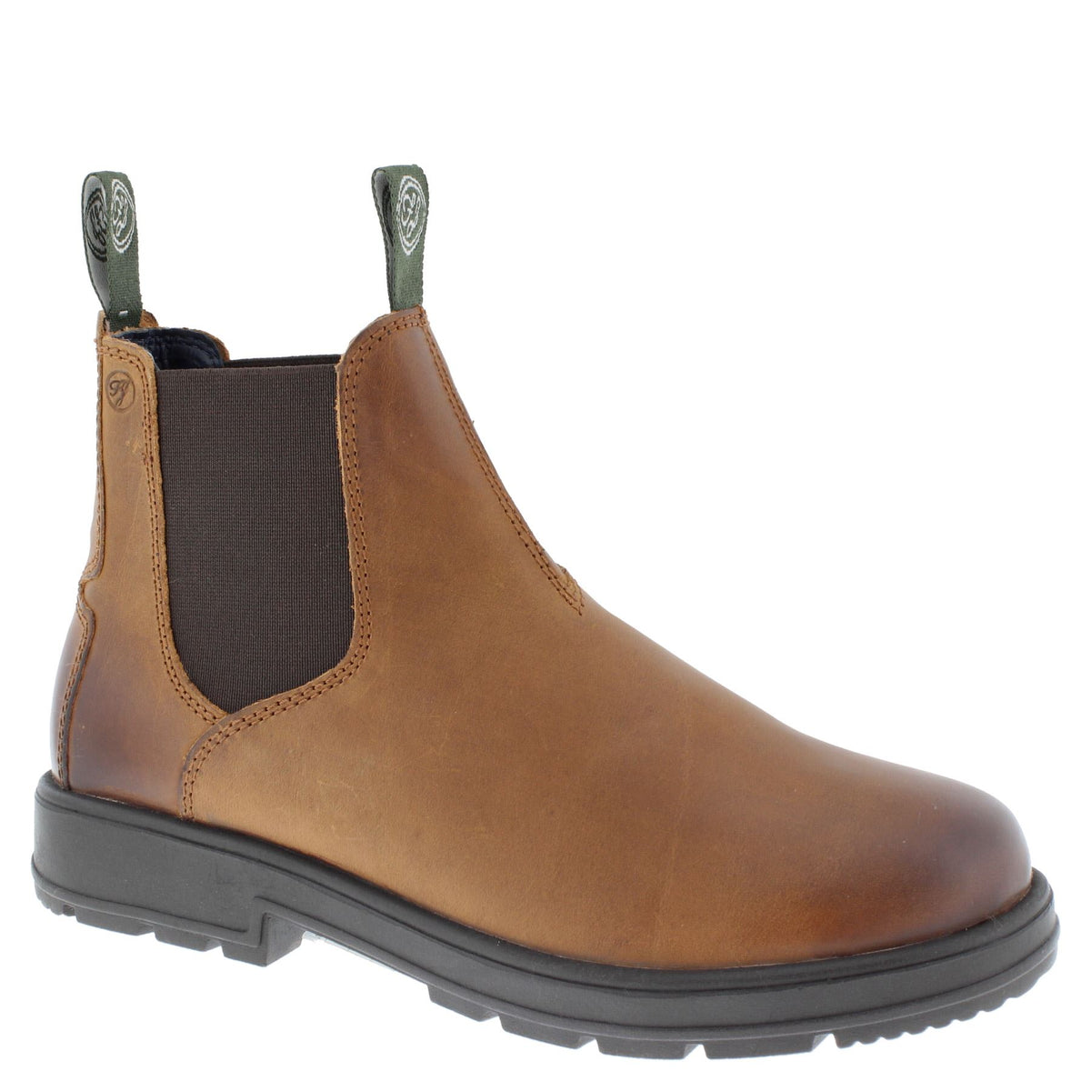 Frank James Braunton Greasy Brown Mens Chelsea Pull On Boots