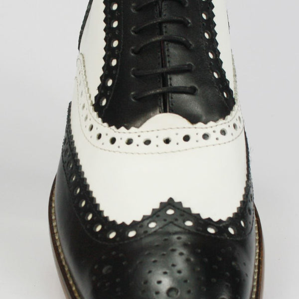 London Brogues Mens Leather Lace Up Wingtip Formal Gatsby Evening Brogue Shoes