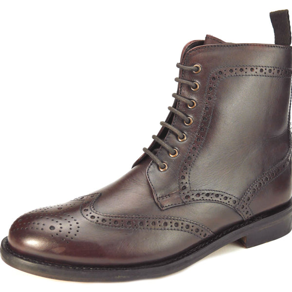 Frank James Benchgrade Moreton Leather Sole Welted Lace Up Brogue Dealer Boots