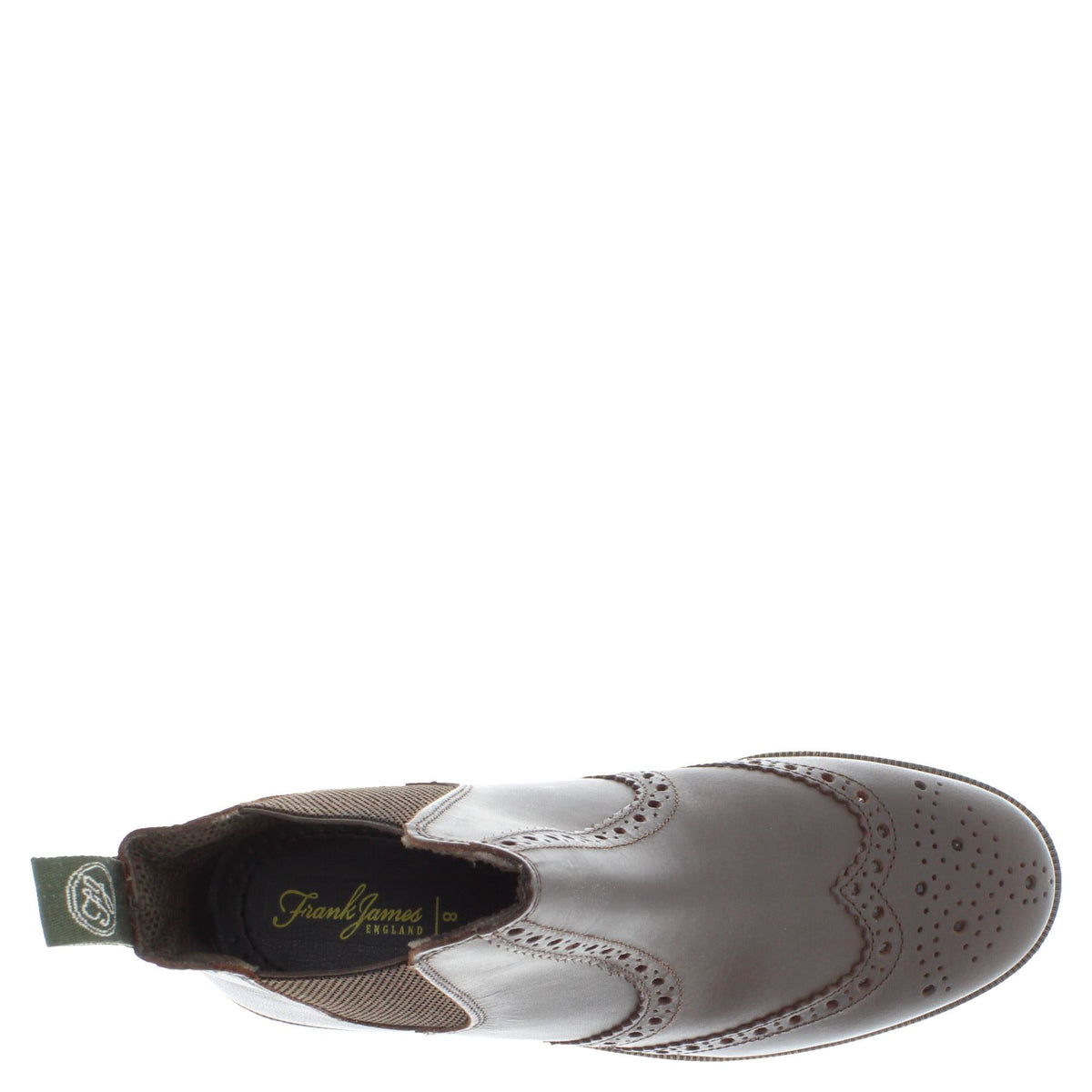 Frank James Warkton Leather Pull On Mens Brogue Chelsea Boots