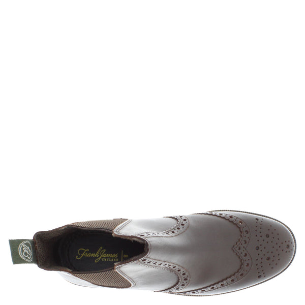 Frank James Warkton Leather Pull On Mens Brogue Chelsea Boots
