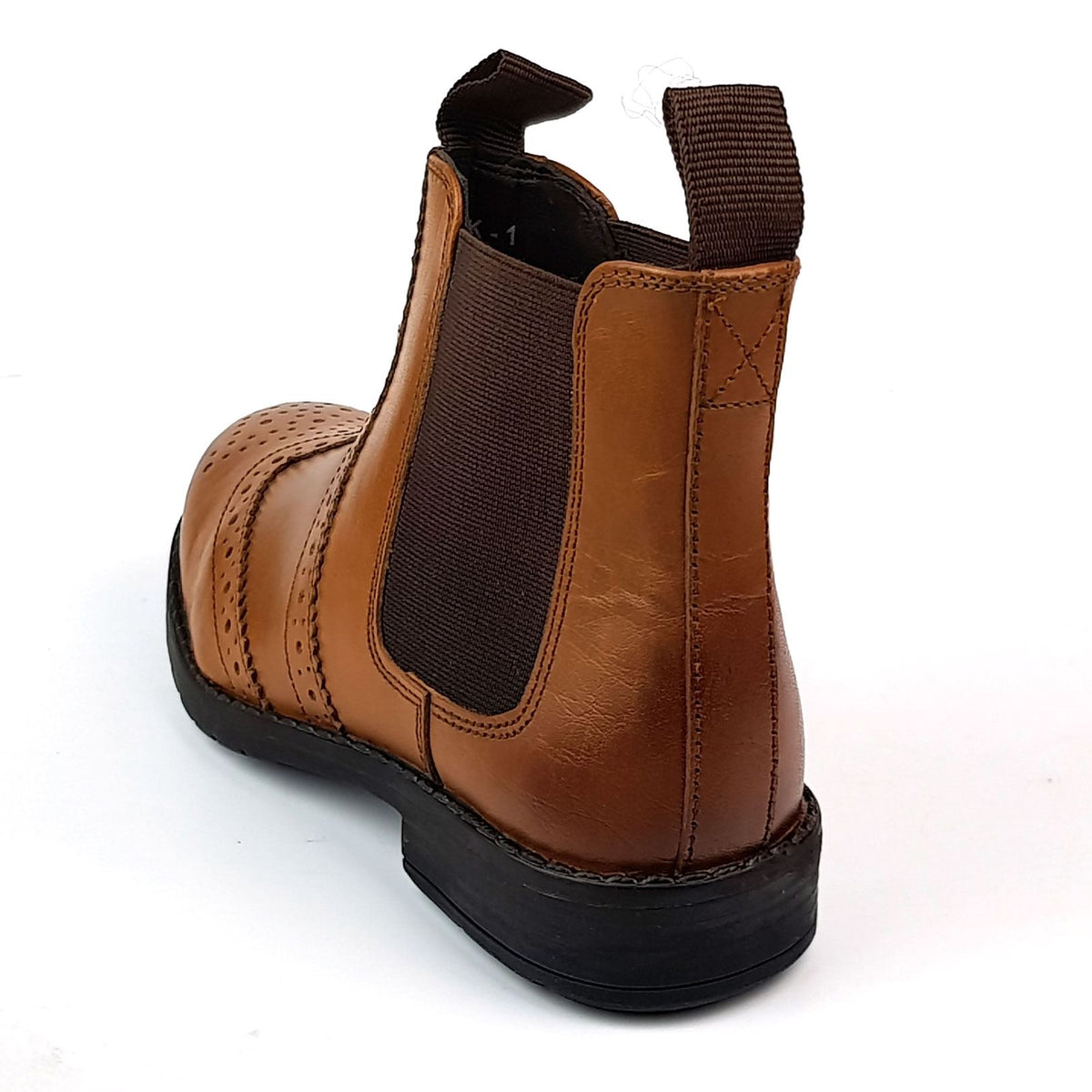 New Earth Rider Boys Leather Brogue Dealer Jodphur Chelsea Boots