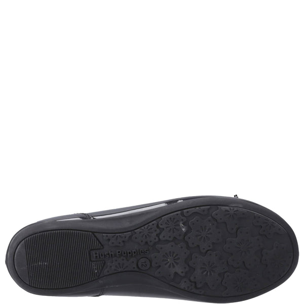 Hush Puppies Lillie Girls' Slip On Ballerina Patent School Shoes