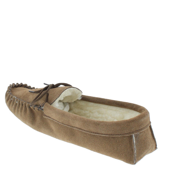 Coopers Suede Fleece Lined Soft Sole Mens Moccasin Slippers Made In England