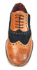 London Brogues Mens Leather Lace Up Wingtip Formal Gatsby Evening Brogue Shoes