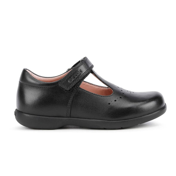 Geox Girls School Black Buckle Naimara Girl Ballerina Shoes