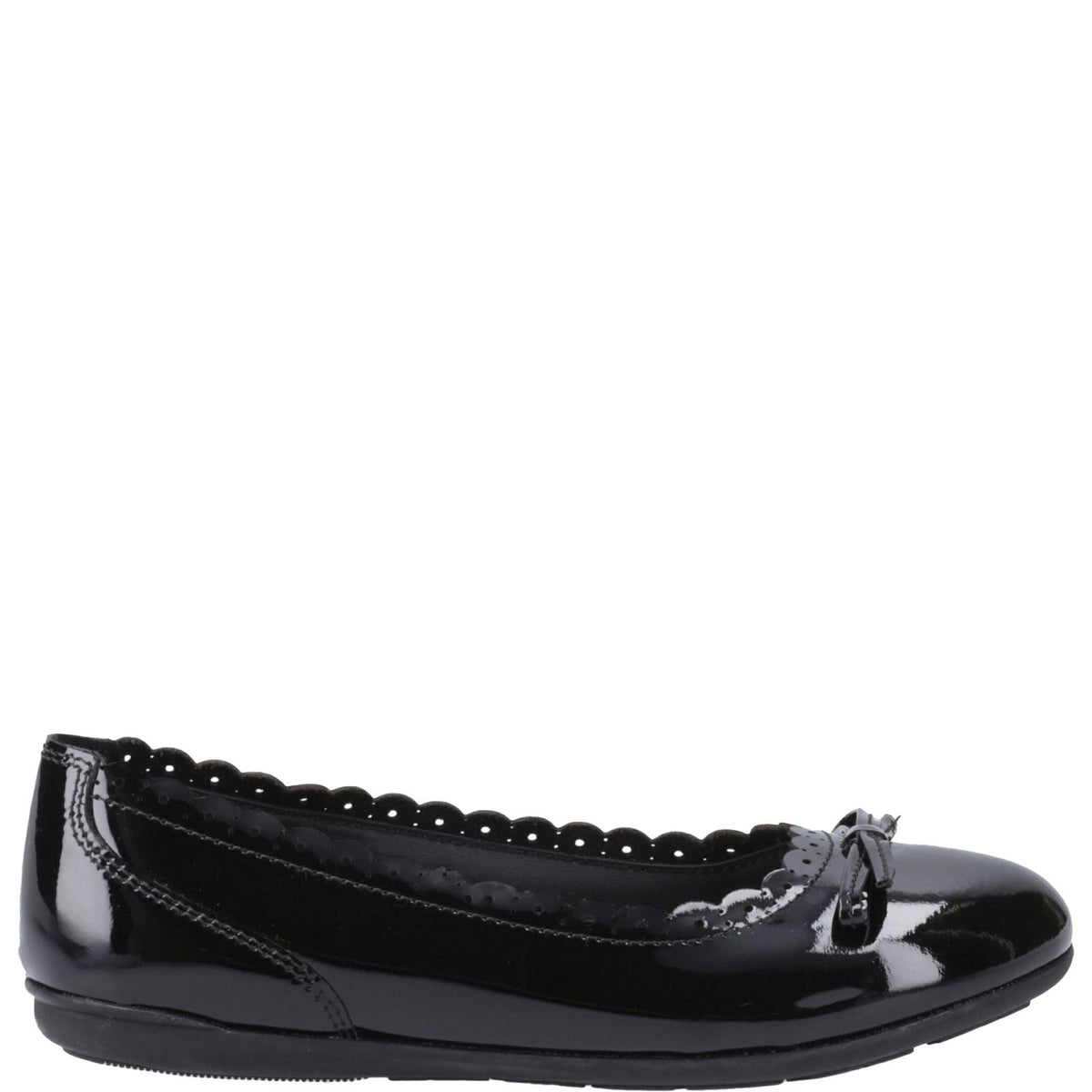 Hush Puppies Lillie Girls' Slip On Ballerina Patent School Shoes